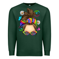Sports Green messy bun tie dye Premium Sweatshirt - RanaPortraitStore