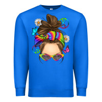 True Royal messy bun tie dye Premium Sweatshirt - RanaPortraitStore
