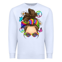 White messy bun tie dye Premium Sweatshirt - RanaPortraitStore