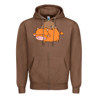 Chestnut sloth and highland cow Zipper Hoodie - linhVisuals