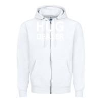 White hug dealer Zipper Hoodie - linhVisuals