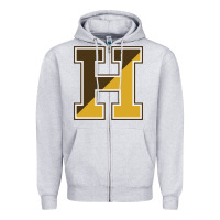 Heather Grey haverhill high school Zipper Hoodie - linhVisuals