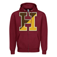 Burgundy haverhill high school Zipper Hoodie - linhVisuals