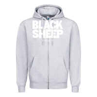 Heather Grey black sheep Zipper Hoodie - linhVisuals