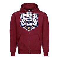 Burgundy chelse bulldogs Zipper Hoodie - linhVisuals