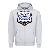 Heather Grey chelse bulldogs Zipper Hoodie - linhVisuals