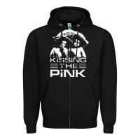 Black gift for men kissing the pink Zipper Hoodie - linhVisuals
