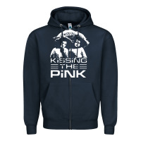 Navy gift for men kissing the pink Zipper Hoodie - linhVisuals