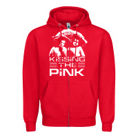 Red gift for men kissing the pink Zipper Hoodie - linhVisuals