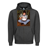 Charcoal Heather johnny cash eating cake in a bush Zipper Hoodie - linhVisuals