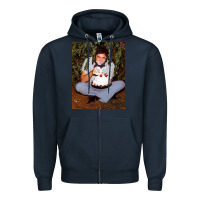 Navy johnny cash eating cake in a bush Zipper Hoodie - linhVisuals