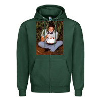 Sports Green johnny cash eating cake in a bush Zipper Hoodie - linhVisuals