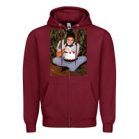 Burgundy johnny cash eating cake in a bush Zipper Hoodie - linhVisuals