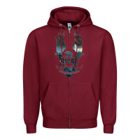 Burgundy unsc Zipper Hoodie - linhVisuals