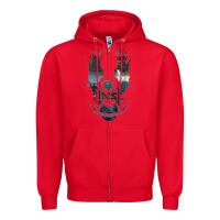 Red unsc Zipper Hoodie - linhVisuals