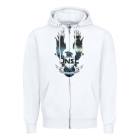 White unsc Zipper Hoodie - linhVisuals