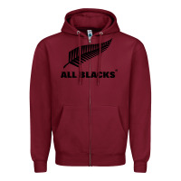 Burgundy New Zealand Color Are Blacks Zipper Hoodie - linhVisuals