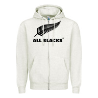 Oatmeal Heather New Zealand Color Are Blacks Zipper Hoodie - linhVisuals