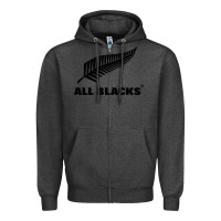 Charcoal Heather New Zealand Color Are Blacks Zipper Hoodie - linhVisuals