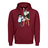 Burgundy bob sloth Zipper Hoodie - linhVisuals