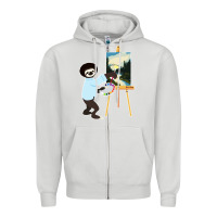 Dove Grey bob sloth Zipper Hoodie - linhVisuals