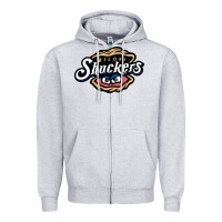 Heather Grey biloxi shuckers Zipper Hoodie - linhVisuals