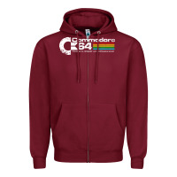Burgundy #commodore 64 Zipper Hoodie - linhVisuals