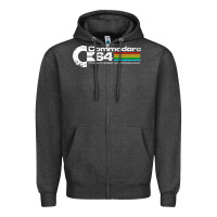 Charcoal Heather #commodore 64 Zipper Hoodie - linhVisuals