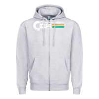 Heather Grey #commodore 64 Zipper Hoodie - linhVisuals