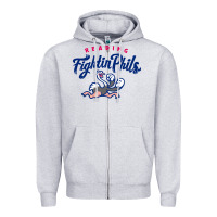 Heather Grey reading fightin phils Zipper Hoodie - linhVisuals
