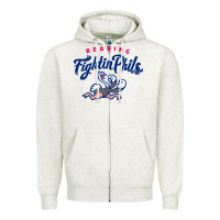 Oatmeal Heather reading fightin phils Zipper Hoodie - linhVisuals