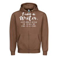 Chestnut i am a writer Zipper Hoodie - linhVisuals