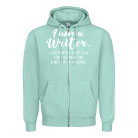 Seafoam i am a writer Zipper Hoodie - linhVisuals