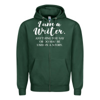 Sports Green i am a writer Zipper Hoodie - linhVisuals