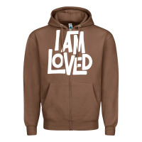 Chestnut i am loved Zipper Hoodie - linhVisuals