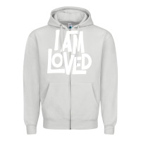 Dove Grey i am loved Zipper Hoodie - linhVisuals