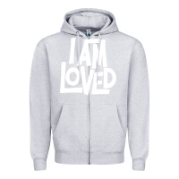 Heather Grey i am loved Zipper Hoodie - linhVisuals