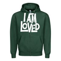 Sports Green i am loved Zipper Hoodie - linhVisuals