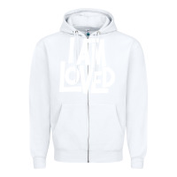 White i am loved Zipper Hoodie - linhVisuals