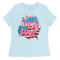 Baby Blue Merica leopard lightning bolt Ladies Tee - FaDigitalArtStudio