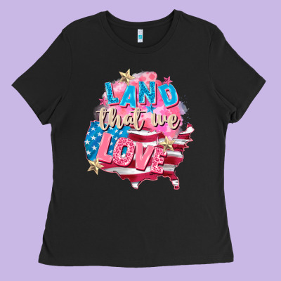 Merica Leopard Lightning Bolt Ladies Tee Designed By Fadigitalartstudio