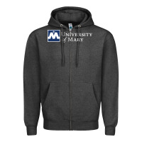 Charcoal Heather University of Mary, Apparel Zipper Hoodie - linhVisuals