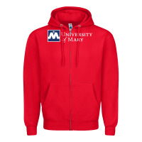 Red University of Mary, Apparel Zipper Hoodie - linhVisuals