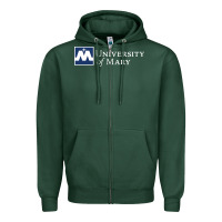 Sports Green University of Mary, Apparel Zipper Hoodie - linhVisuals