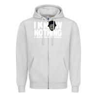 Dove Grey i know nothing Zipper Hoodie - linhVisuals