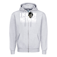 Heather Grey i know nothing Zipper Hoodie - linhVisuals