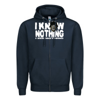 Navy i know nothing Zipper Hoodie - linhVisuals