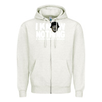Oatmeal Heather i know nothing Zipper Hoodie - linhVisuals