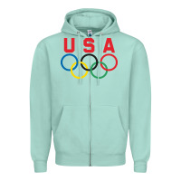 Seafoam OLYMPIC RINGS Zipper Hoodie - linhVisuals