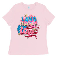 Bubblegum Pink Merica leopard lightning bolt Ladies Tee - FaDigitalArtStudio